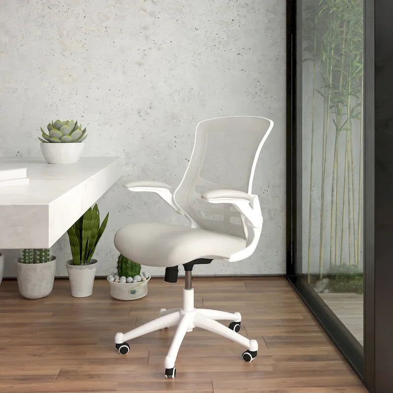 Mid-Back Mesh Swivel Ergonomic Task Office Chair with Flip-Up Arms