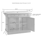 Crosley Oxford Butcher Block Top Kitchen Island in Black Finish with Stools - 47.75 W x 23 D x 35.75 H