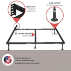 Atlas-Lock Keyhole Bed Frame Twin/Full with Glides