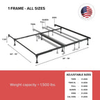 Atlas-Lock Keyhole Bed Frame Twin/Full with Glides
