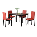 Roundhill Furniture Citico Metal Faux Marble Top 5-piece Dinette Set