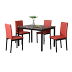 Roundhill Furniture Citico Metal Faux Marble Top 5-piece Dinette Set