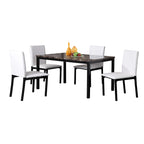 Roundhill Furniture Citico Metal Faux Marble Top 5-piece Dinette Set