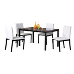 Roundhill Furniture Citico Metal Faux Marble Top 5-piece Dinette Set