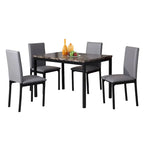 Roundhill Furniture Citico Metal Faux Marble Top 5-piece Dinette Set