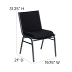 4 Pack Heavy Duty Stack Chair - 21D x 19.75W x 31.25H