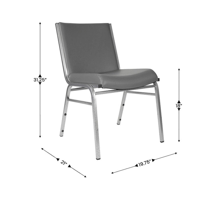 4 Pack Heavy Duty Stack Chair - 21D x 19.75W x 31.25H