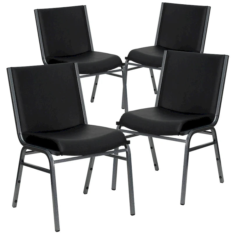 4 Pack Heavy Duty Stack Chair - 21D x 19.75W x 31.25H