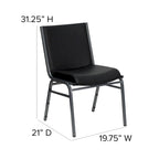 4 Pack Heavy Duty Stack Chair - 21D x 19.75W x 31.25H