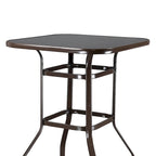 31.5W x 40H Patio Wrought Iron Glass High Bar Table