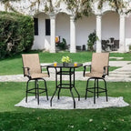 31.5W x 40H Patio Wrought Iron Glass High Bar Table