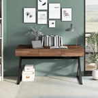 Vae Industrial Black 59-inch Metal Computer Desk with USB by Furniture of America