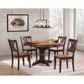 Round Whiskey Mocha Double X Back 5-Piece Dining Set