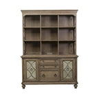 Copper Grove Simply Elegant White, Brown, & Heathered Taupe Credenza Hutch
