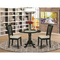 East West Furniture Dinette Set- A Round Kitchen Table and Linen Fabric Parson Chairs, (Pieces & Finish Options)