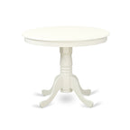East West Furniture Dinette Set- A Round Kitchen Table and Linen Fabric Parson Chairs, (Pieces & Finish Options)
