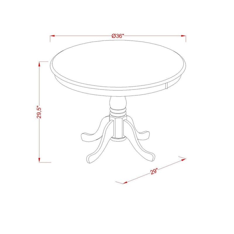 East West Furniture Dinette Set- A Round Kitchen Table and Linen Fabric Parson Chairs, (Pieces & Finish Options)