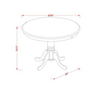 East West Furniture Dinette Set- A Round Kitchen Table and Linen Fabric Parson Chairs, (Pieces & Finish Options)