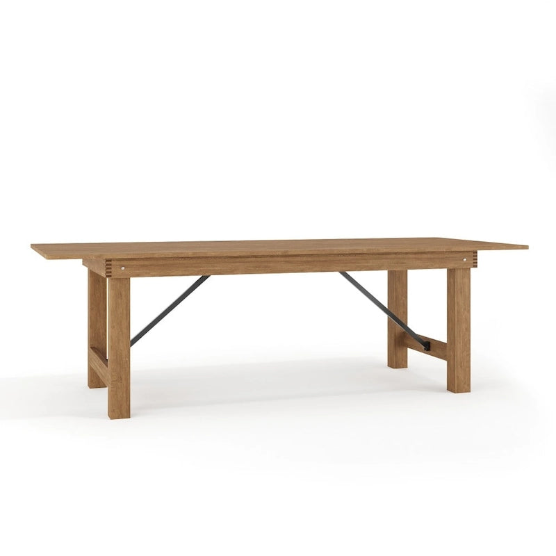 8' x 40 Rectangular Antique Rustic Solid Pine Folding Farm Table - 96D x 40W x 30H