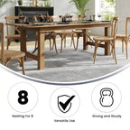 8' x 40 Rectangular Antique Rustic Solid Pine Folding Farm Table - 96D x 40W x 30H