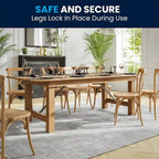 8' x 40 Rectangular Antique Rustic Solid Pine Folding Farm Table - 96D x 40W x 30H