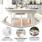 8' x 40 Rectangular Antique Rustic Solid Pine Folding Farm Table - 96D x 40W x 30H