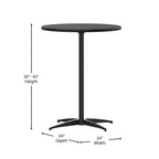 24 Round Wood Cocktail Table with 30 and 42 Columns