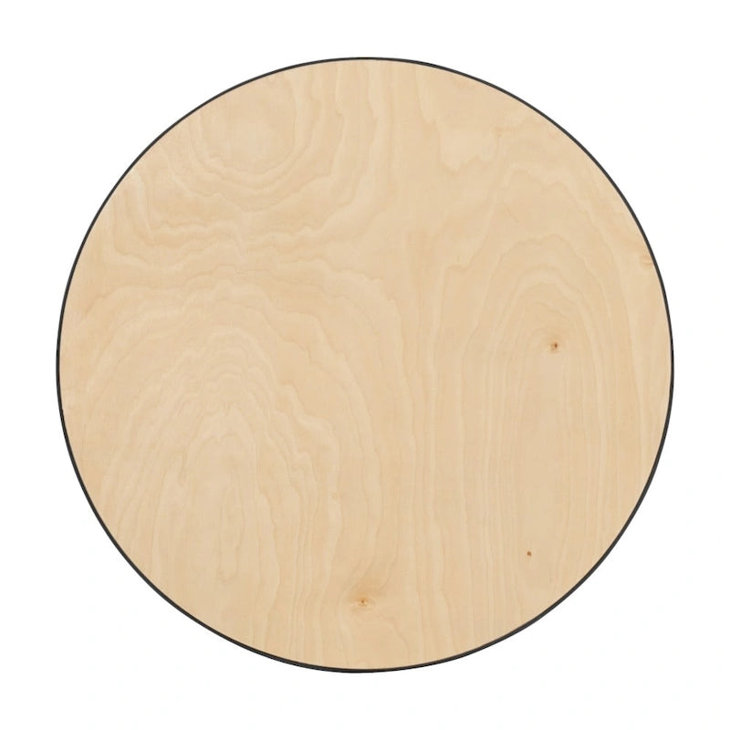 24 Round Wood Cocktail Table with 30 and 42 Columns