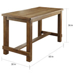 Furniture of America Tays Rustic Brown 60-inch Solid Wood Counter Height Table