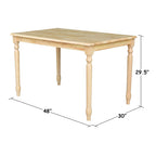 International Concepts Natural Finish Solid Wood Dining Table