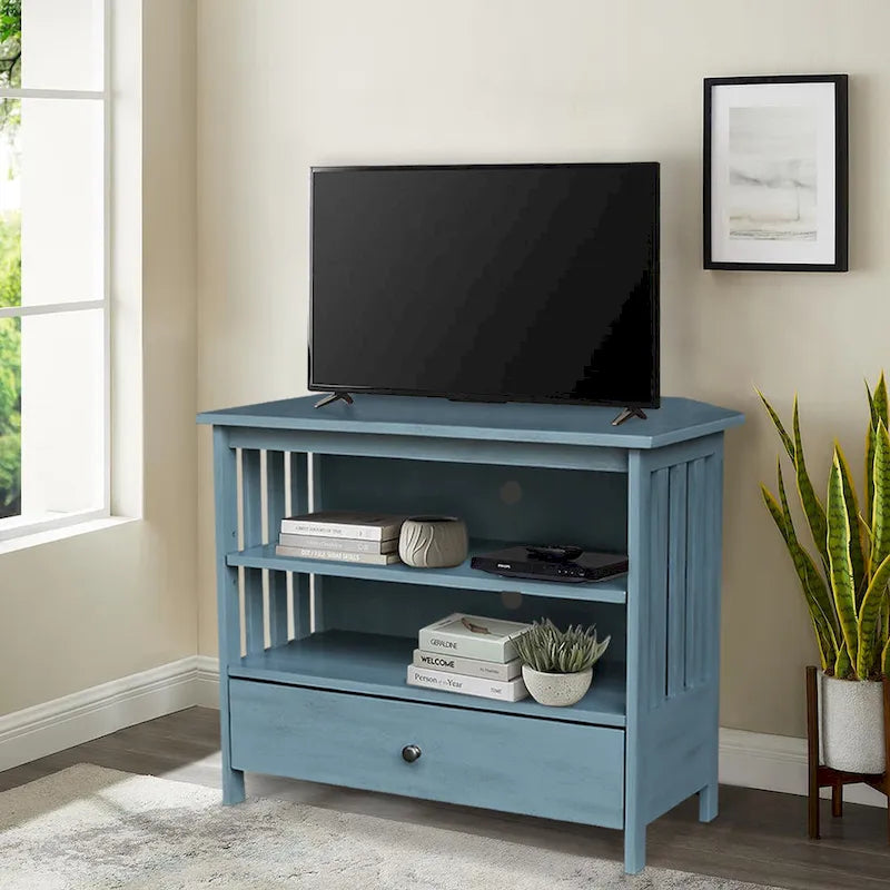 Solid Hardwood Mission Corner TV Stand