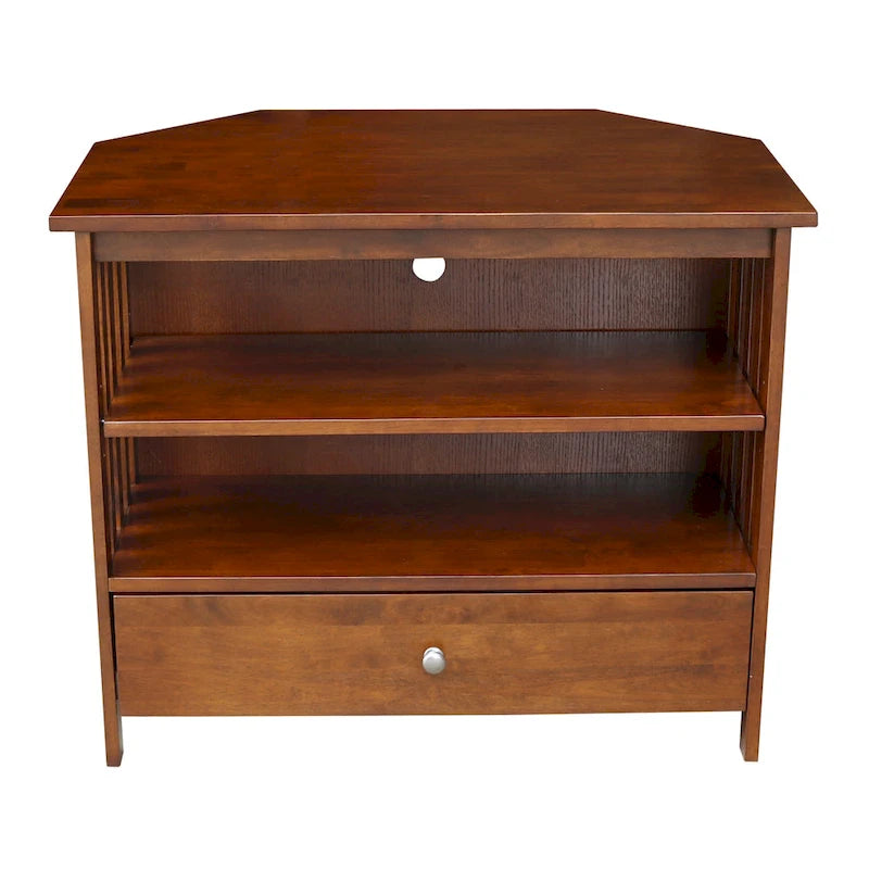 Solid Hardwood Mission Corner TV Stand