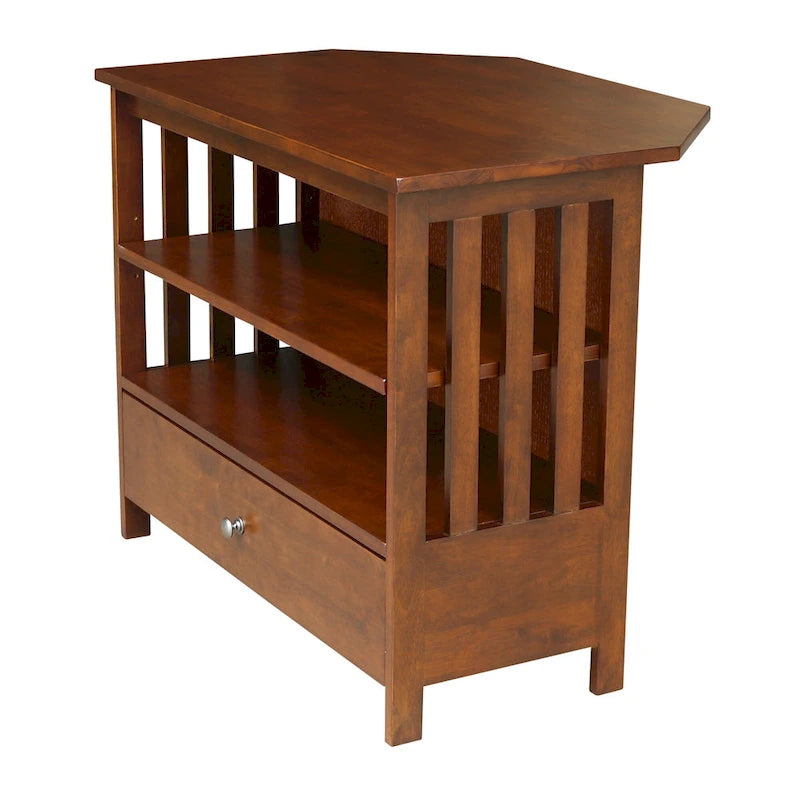 Solid Hardwood Mission Corner TV Stand