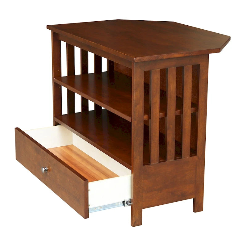 Solid Hardwood Mission Corner TV Stand