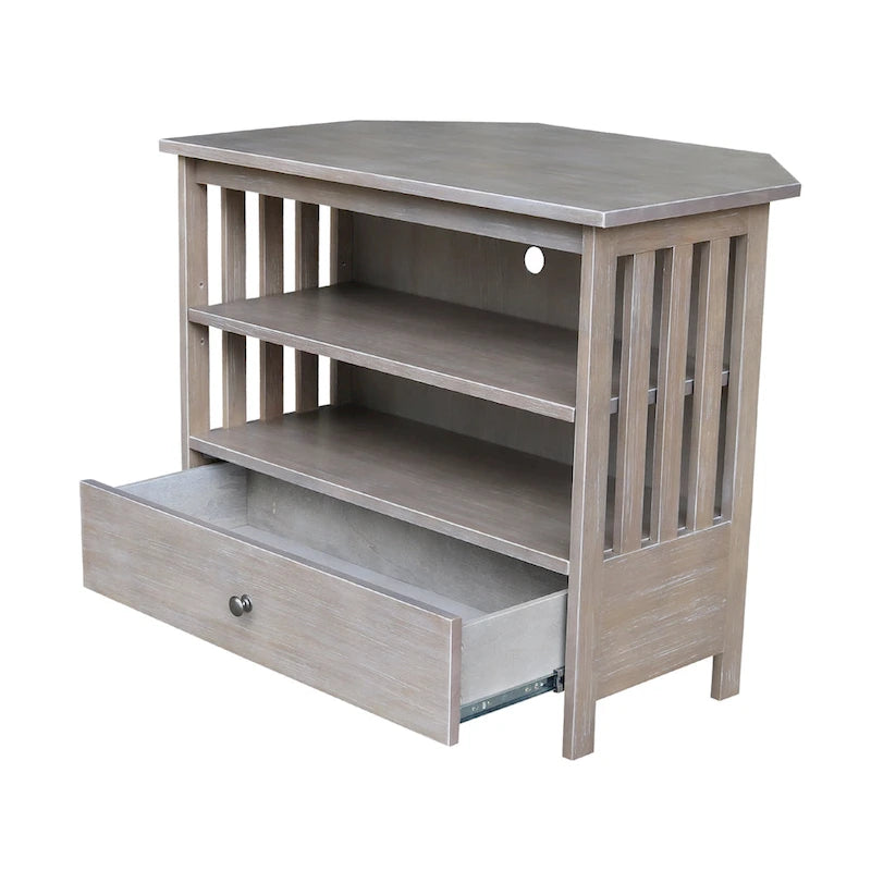 Solid Hardwood Mission Corner TV Stand