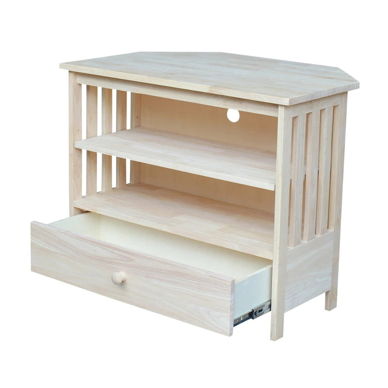 Solid Hardwood Mission Corner TV Stand