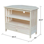 Solid Hardwood Mission Corner TV Stand