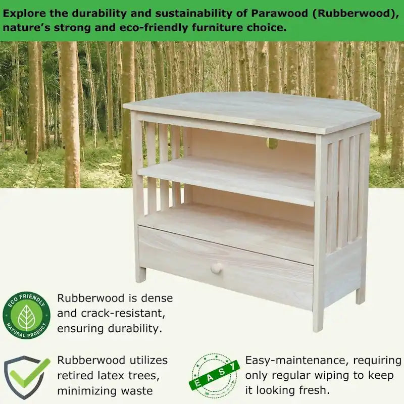 Solid Hardwood Mission Corner TV Stand