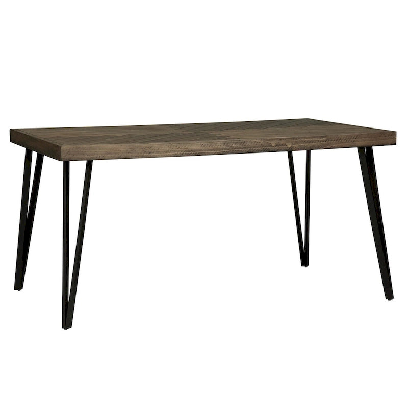 Horizons Rustic Caramel with Sawmark Distressing Rectangular Leg Table - Grey