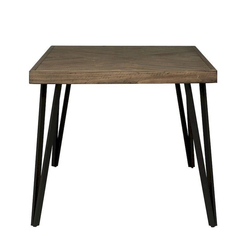 Horizons Rustic Caramel with Sawmark Distressing Rectangular Leg Table - Grey