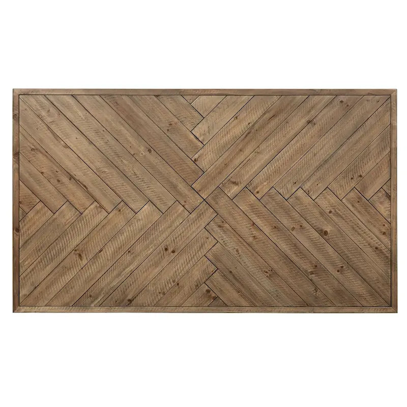 Horizons Rustic Caramel with Sawmark Distressing Rectangular Leg Table - Grey