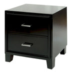 Kema Contemporary Espresso Solid Wood 2-Drawer Nightstand by Furniture of America