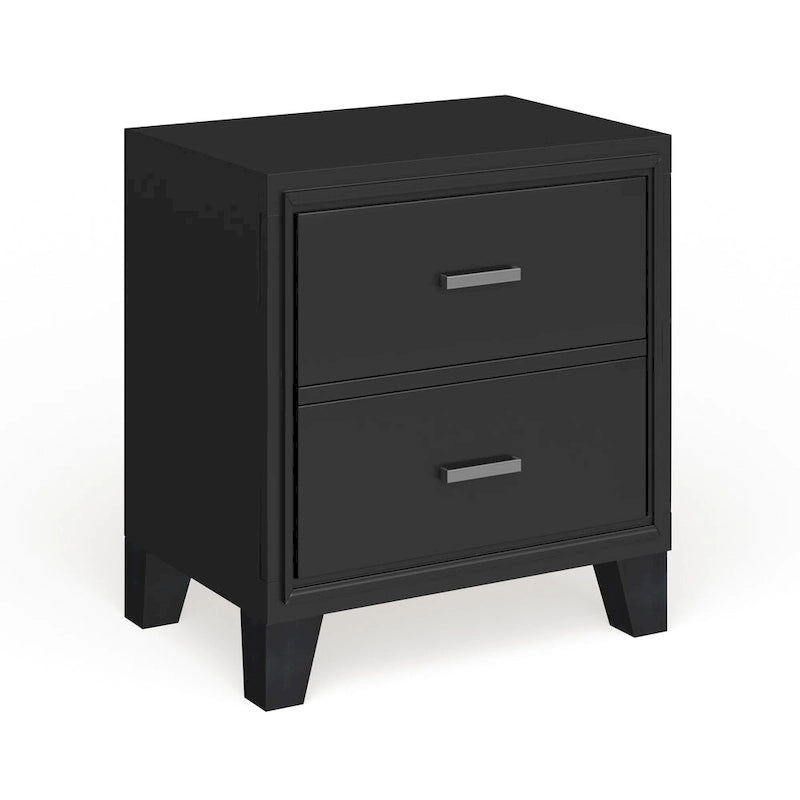 Kema Contemporary Espresso Solid Wood 2-Drawer Nightstand by Furniture of America