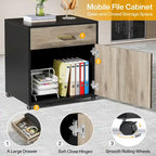 70.8 Inch Executive Desk with File Cabinet Large L Shaped Office Executive Desk Computer Desk