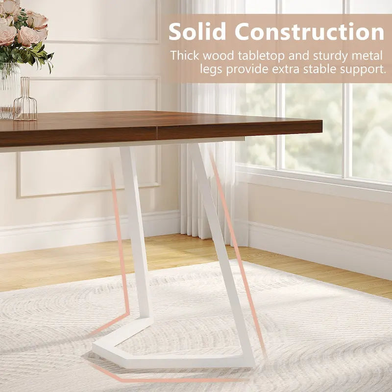 Home Office Computer Desk, White Gold 55 In Faux Marble Executive Desk