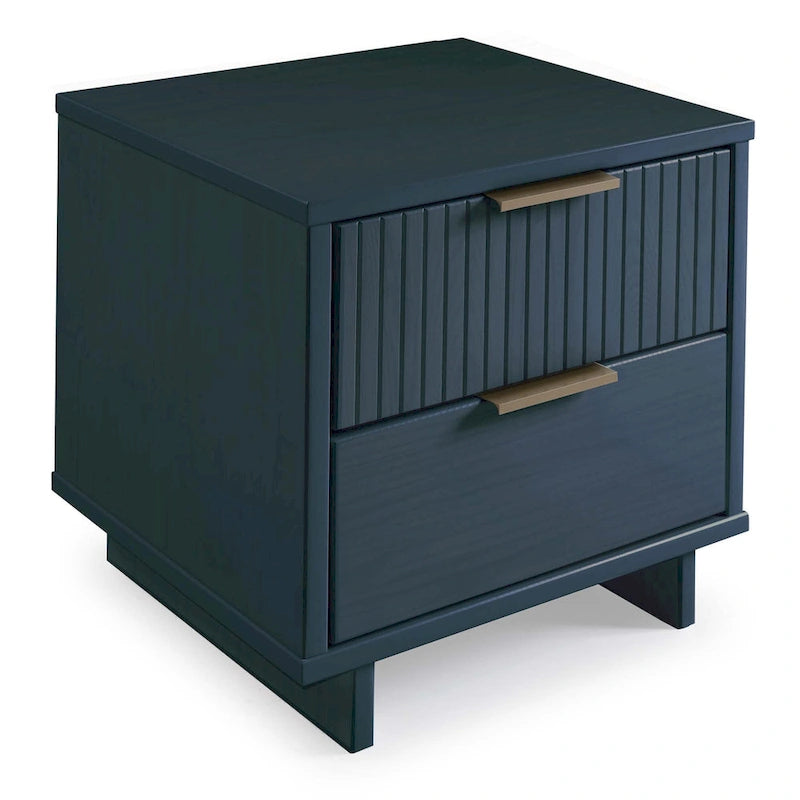 Manhattan Comfort Granville Mid Century Solid Wood 2 Drawer Nightstand Set of 2