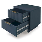 Manhattan Comfort Granville Mid Century Solid Wood 2 Drawer Nightstand Set of 2