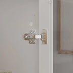 White Bookcase with Glass Doors Display Cabinet Bookshelf Organizer - 70.9Hx36.2W