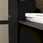 White Bookcase with Glass Doors Display Cabinet Bookshelf Organizer - 70.9Hx36.2W