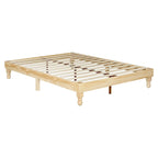 MUSEHOMEINC 12 Inch Wood Bed Frame Elegant Style Eliminates,Natural Finish